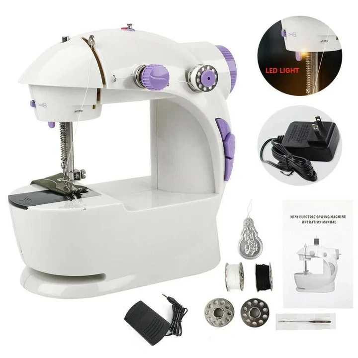 Portable Mini Sewing Machine With LED Light And Foot Pedal - 3