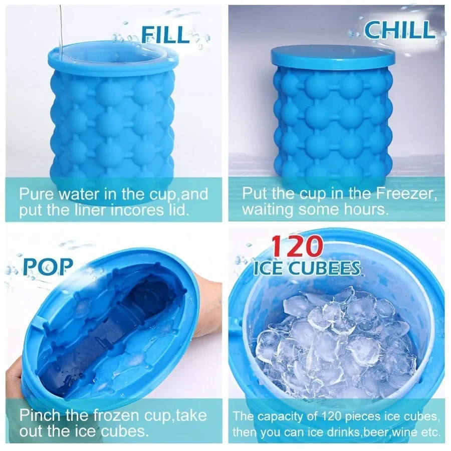 Wishbone Silicone Ice Maker Bucket Ice - 4