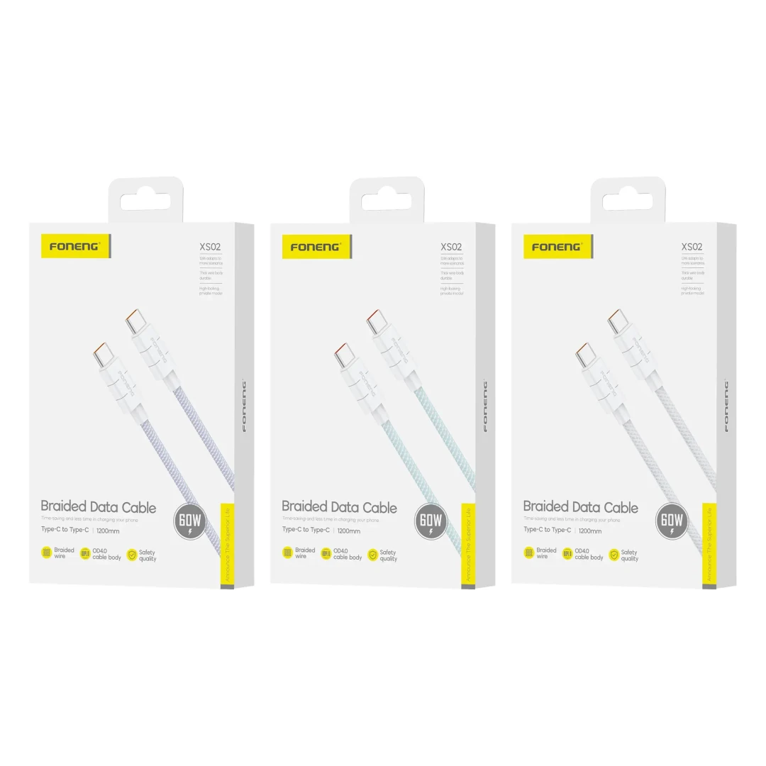 FONENG  XS02 BRAIDED DATA CABLE TYPE C TO C - 2