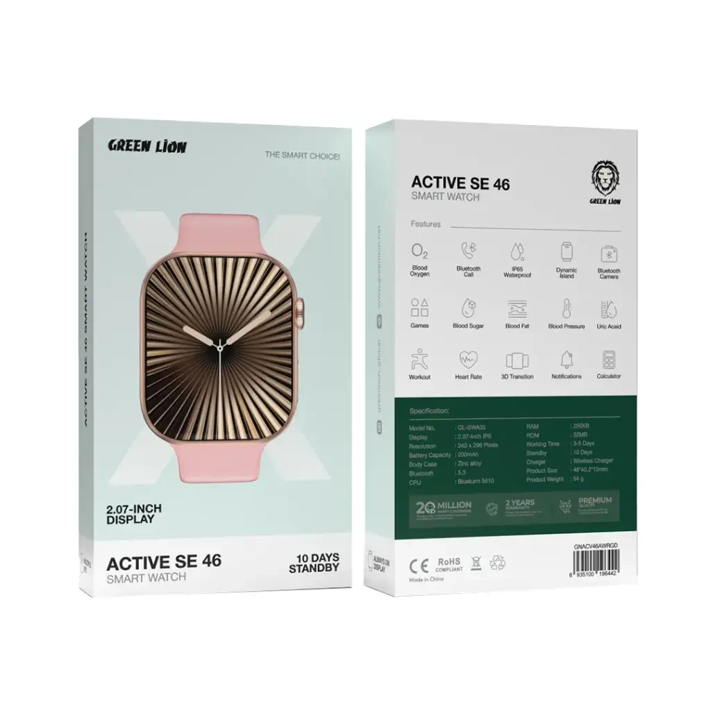 GREEN LION ACTIVE SE 46 SMART WATCH PINK