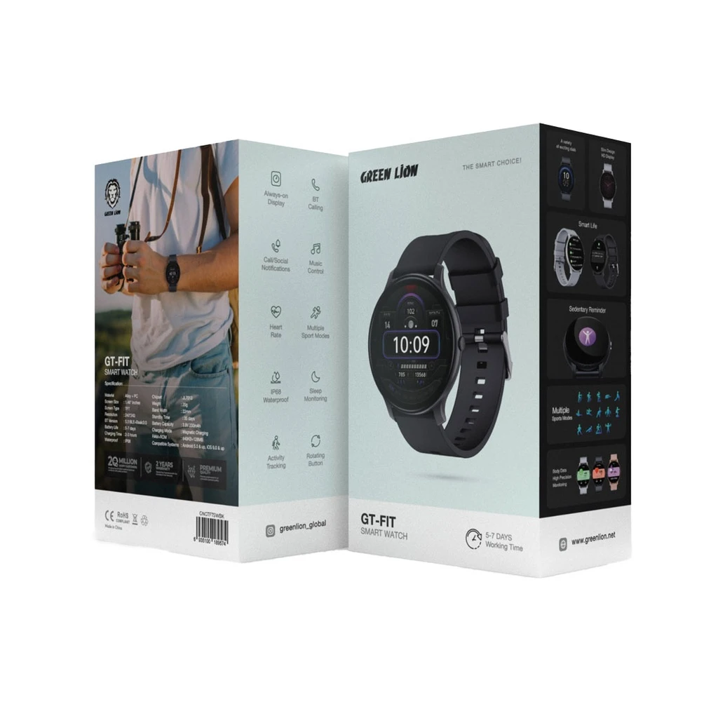 GREEN LION GT-FIT SMART WATCH BLACK