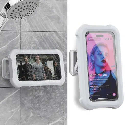 Shower Phone Holder 360° Rotation, Waterproof Wall Mount Shower Phone Case