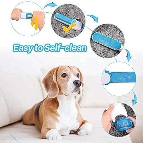 Pet Hair Remover Brush For Dogs And Cats With Efficient Double-Sided Self Cleaning Base, Animal Hair Removal Tool - 6