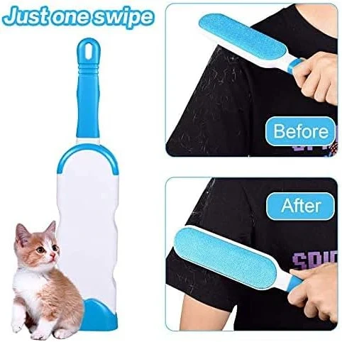 Pet Hair Remover Brush For Dogs And Cats With Efficient Double-Sided Self Cleaning Base, Animal Hair Removal Tool - 4