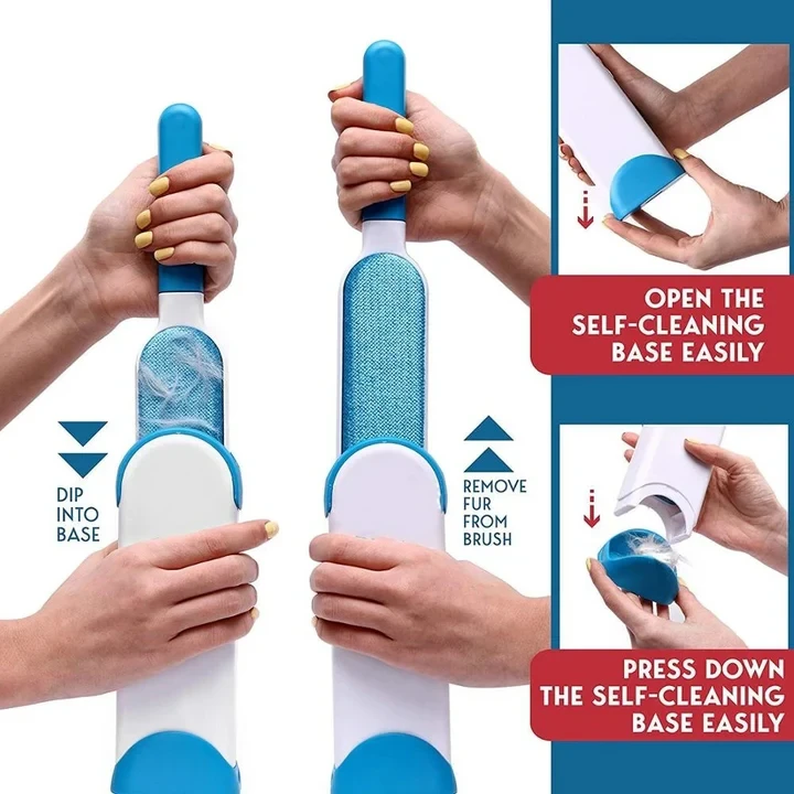 Pet Hair Remover Brush For Dogs And Cats With Efficient Double-Sided Self Cleaning Base, Animal Hair Removal Tool - 8