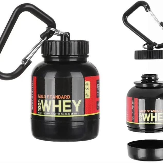 Protein Powder Container – Portable 30ml Supplement Dispenser with Keychain  Easy-to-Use for Gym, Fitness & Travel