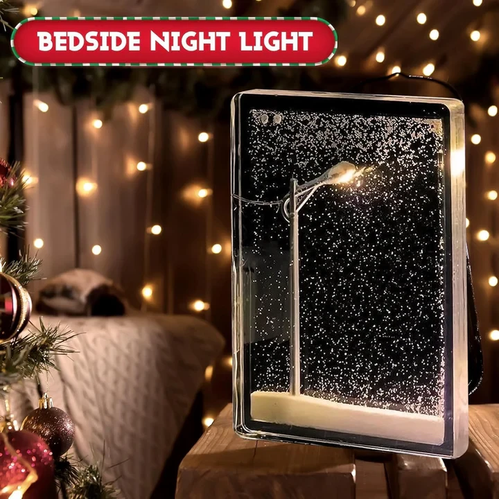 Snow Tales Lamp – Christmas Snowy Street Scene Snow Globe Night Light - 3