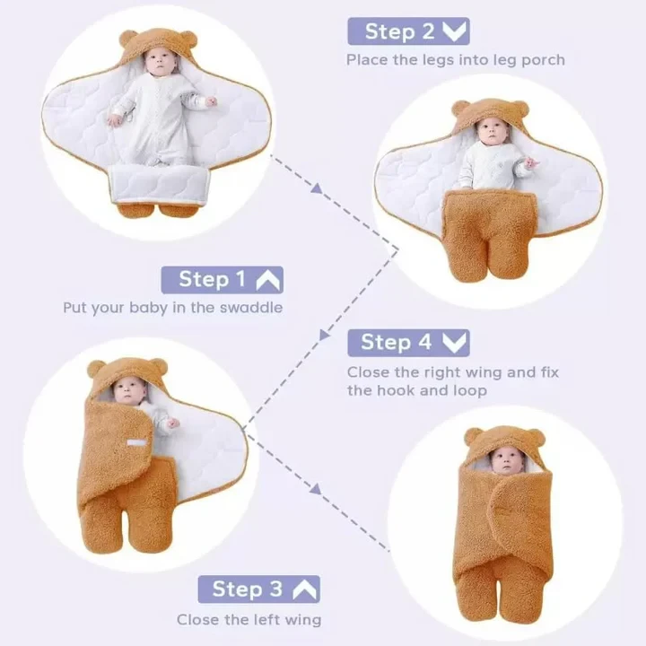 Baby Blanket With Hood – Cozy & Adjustable Swaddle For 0-6 Months - 2