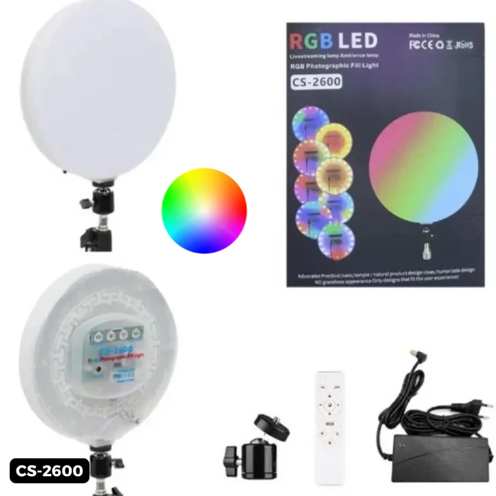 RGB LED Lamp Round Panel Lights For Photography, Home, And Office Lighting With Remote Control - 3