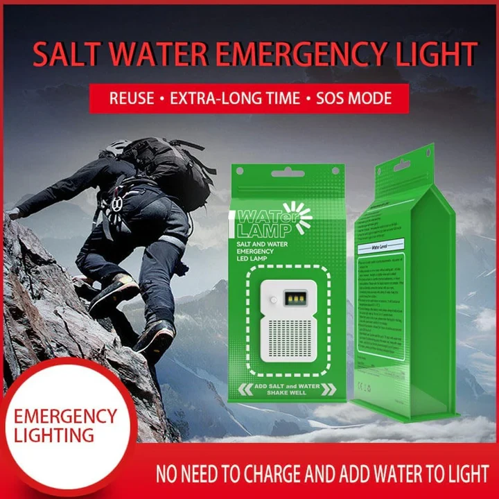 Portable Salt Water LED Lamp For Camping, Hiking & Emergencies - 12