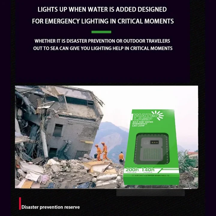 Portable Salt Water LED Lamp For Camping, Hiking & Emergencies - 18