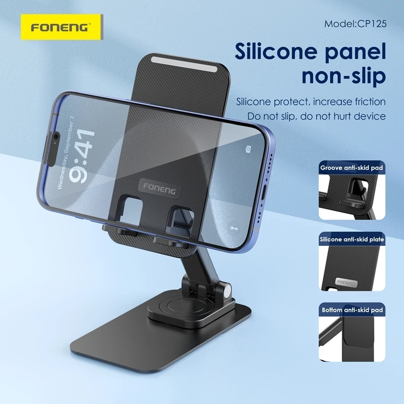 FONENG CP125 METAL SWIVEL DESKTOP STAND BLACK - 3