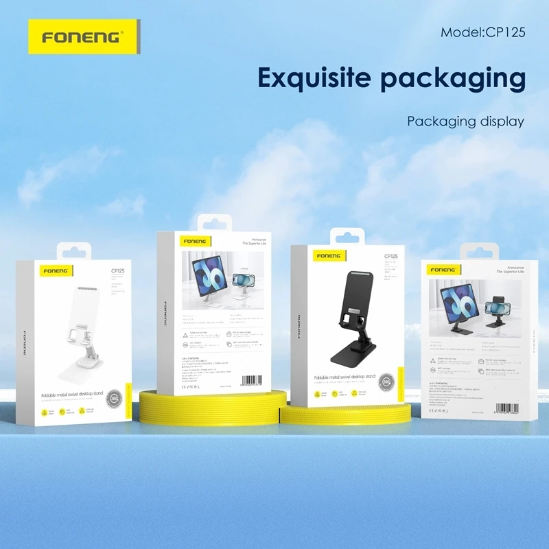 FONENG CP125 METAL SWIVEL DESKTOP STAND WHITE - 2