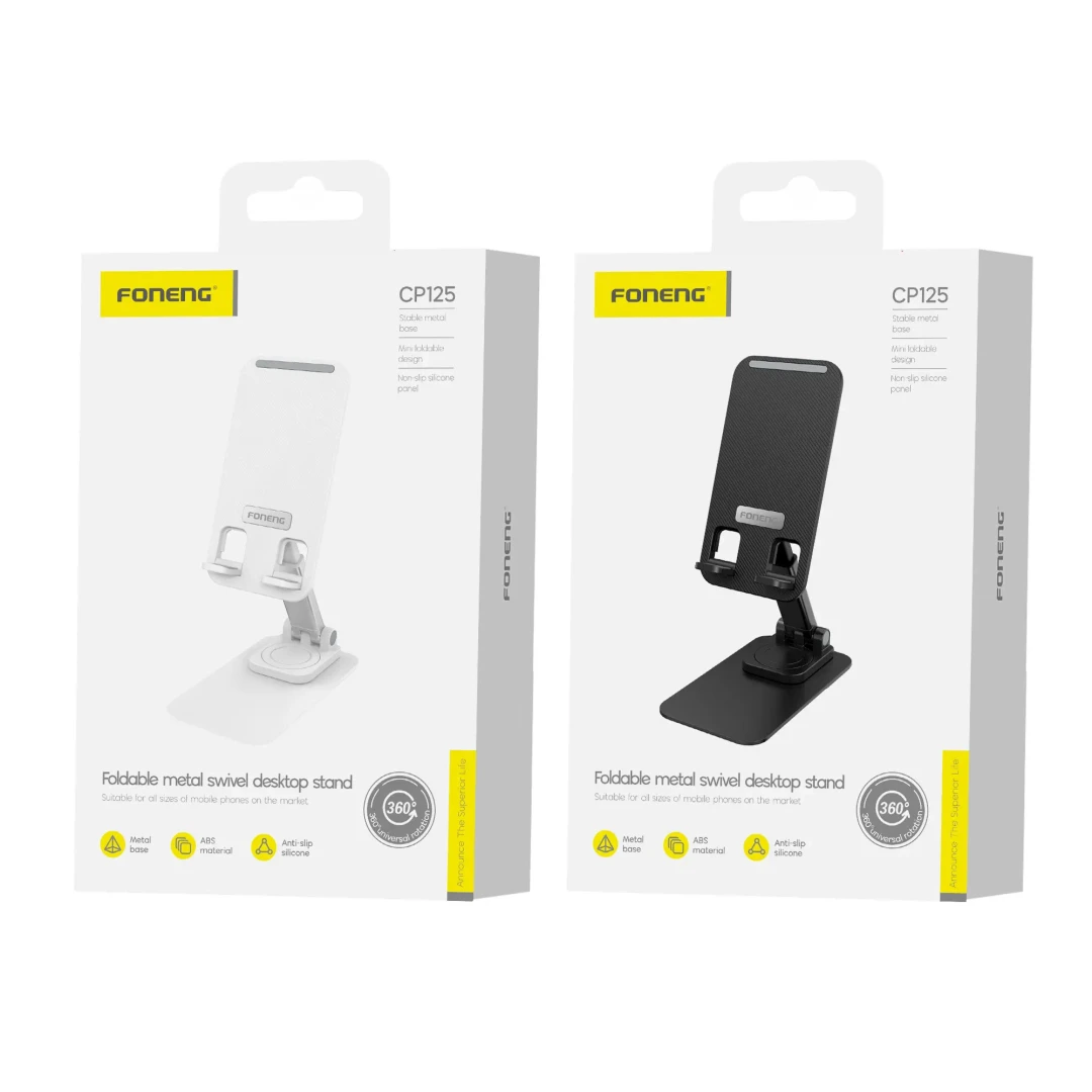 FONENG CP125 METAL SWIVEL DESKTOP STAND WHITE