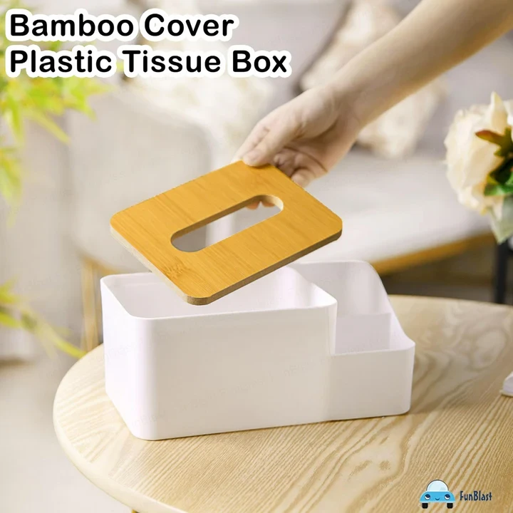 White Tissue Box – Multi-Function Plastic Napkin Holder & Organizer - 3