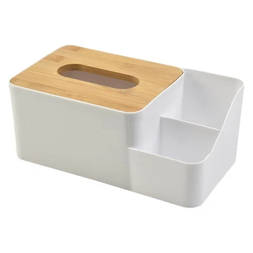 White Tissue Box – Multi-Function Plastic Napkin Holder & Organizer - 7