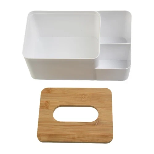 White Tissue Box – Multi-Function Plastic Napkin Holder & Organizer - 6