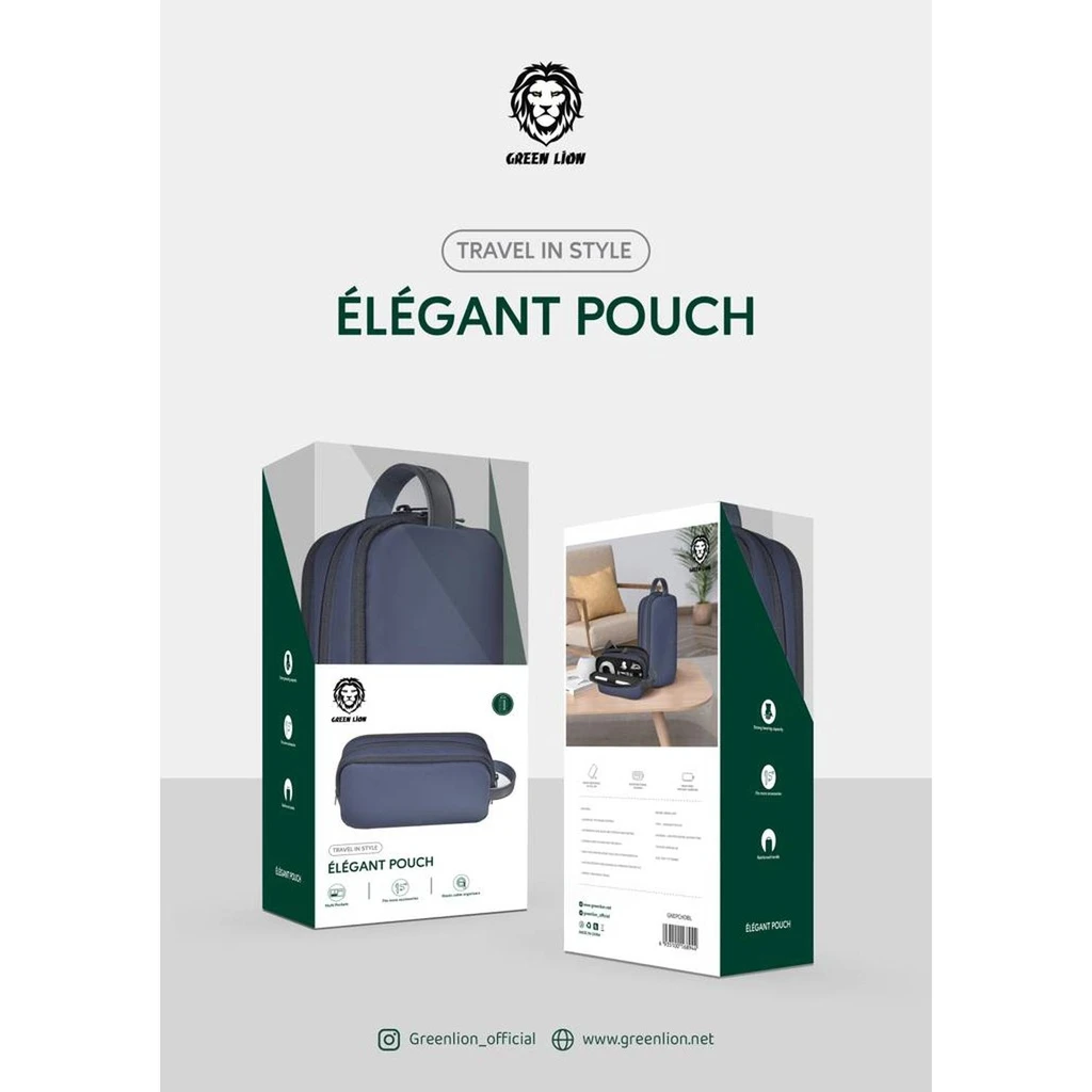 GREEN LION ELEGANT POUCH TRAVEL IN STYLE