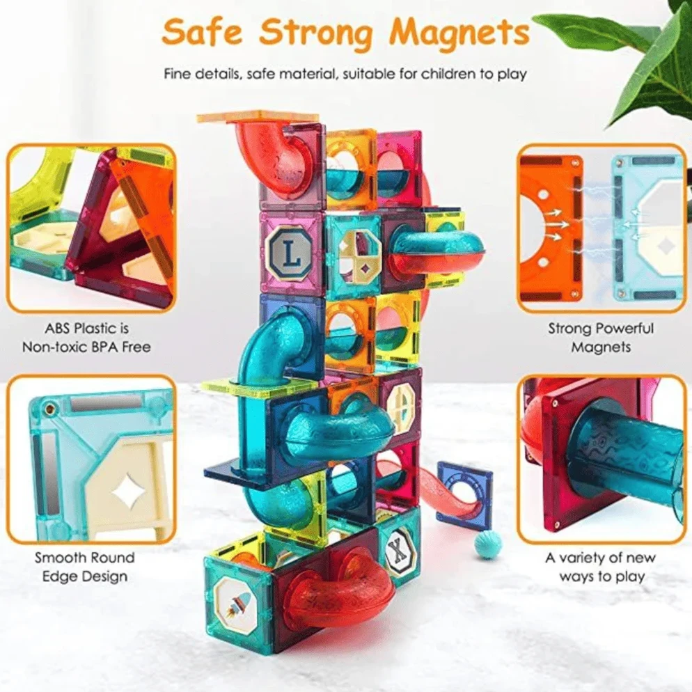 COLORFUL MAGNETIC SLIDEWAY BUILDING BLOCK 73 PCS - 5
