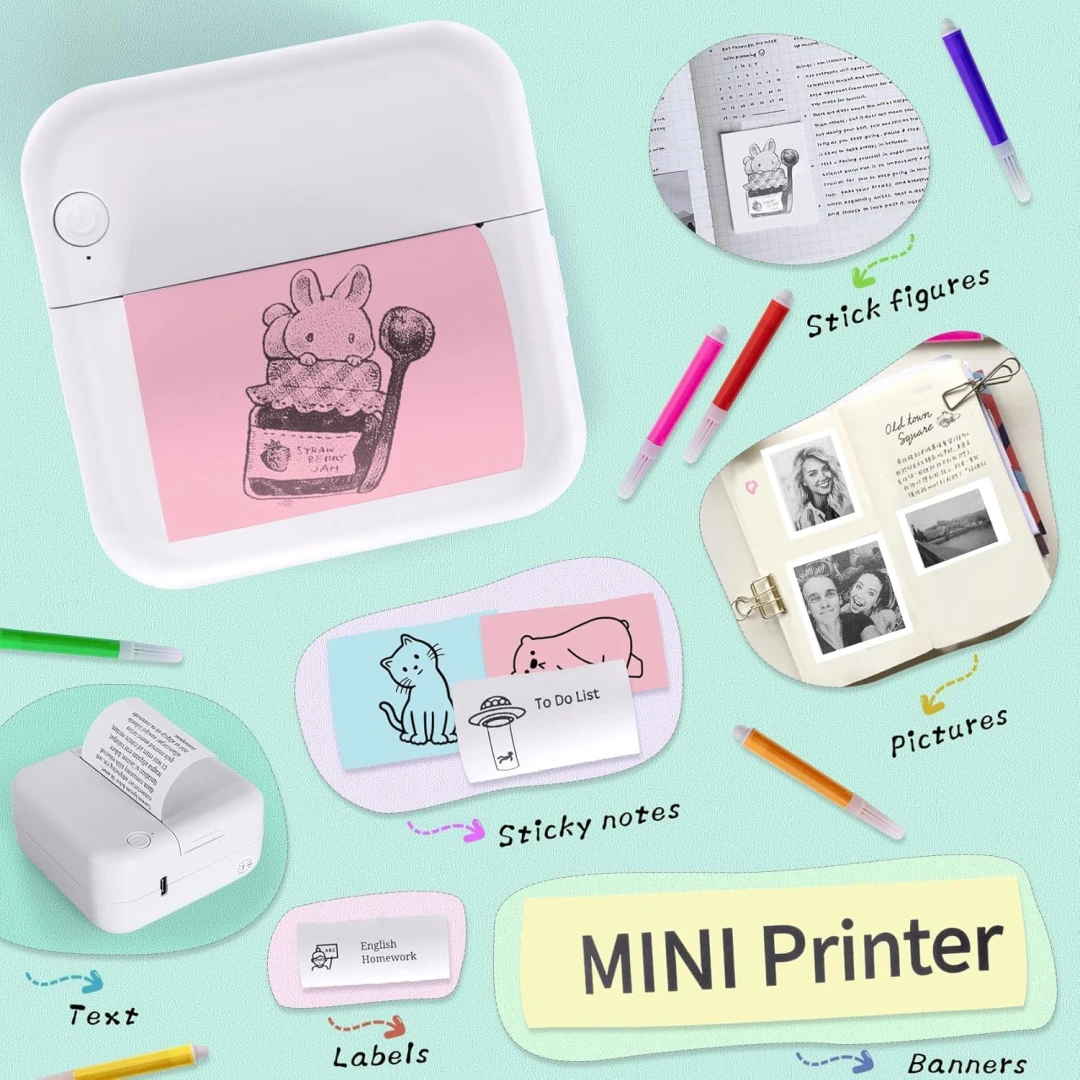 PORTABLE MINI PRINTER BT INSTANT PRINTING - 5