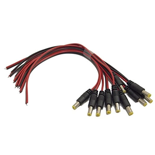 CEM DC Cable Barrel Plug - 5cm - Red / Black Cable with Yellow Tipped Plug