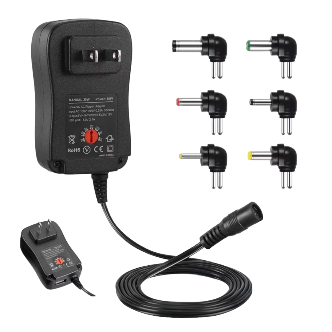 CEM (YC668) UNIVERSAL MINI POWER ADAPTER 3V TO 12V 6X PLUGS BLACK