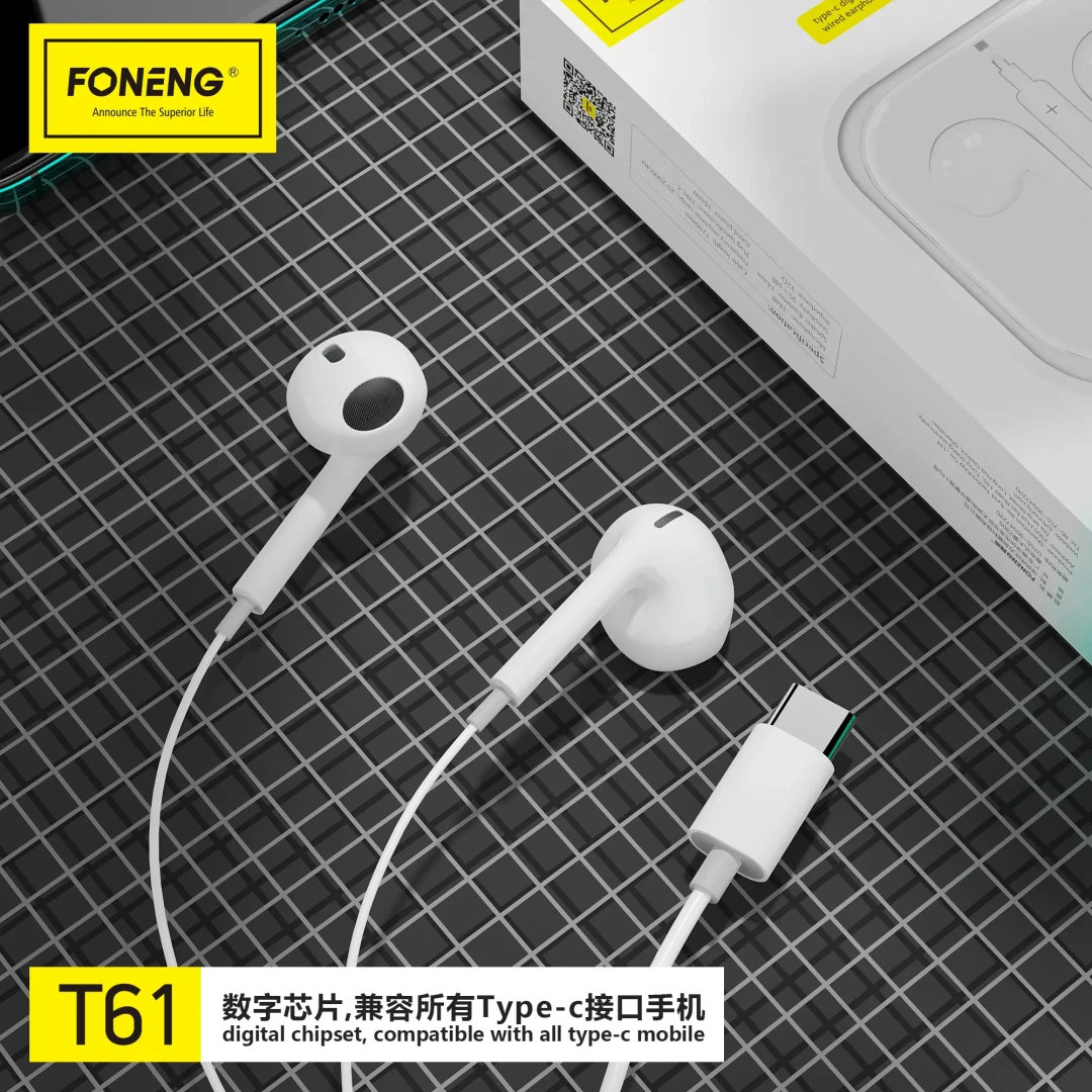 FONENG T61 FULLY COMPATIBLE EARPHONE TYPE C
