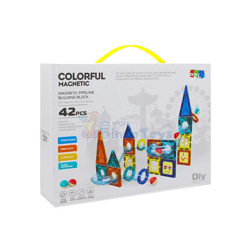 COLORFUL MAGNETIC SLIDEWAY BUILDING BLOCK 42 PCS - 2