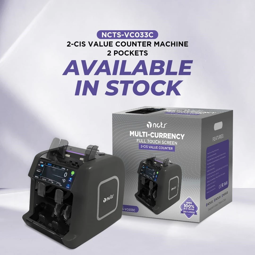 NCTS-VC033C MULTI CURRENCY VALUE COUNTER 2CIS FULL TOUCH SCREEN