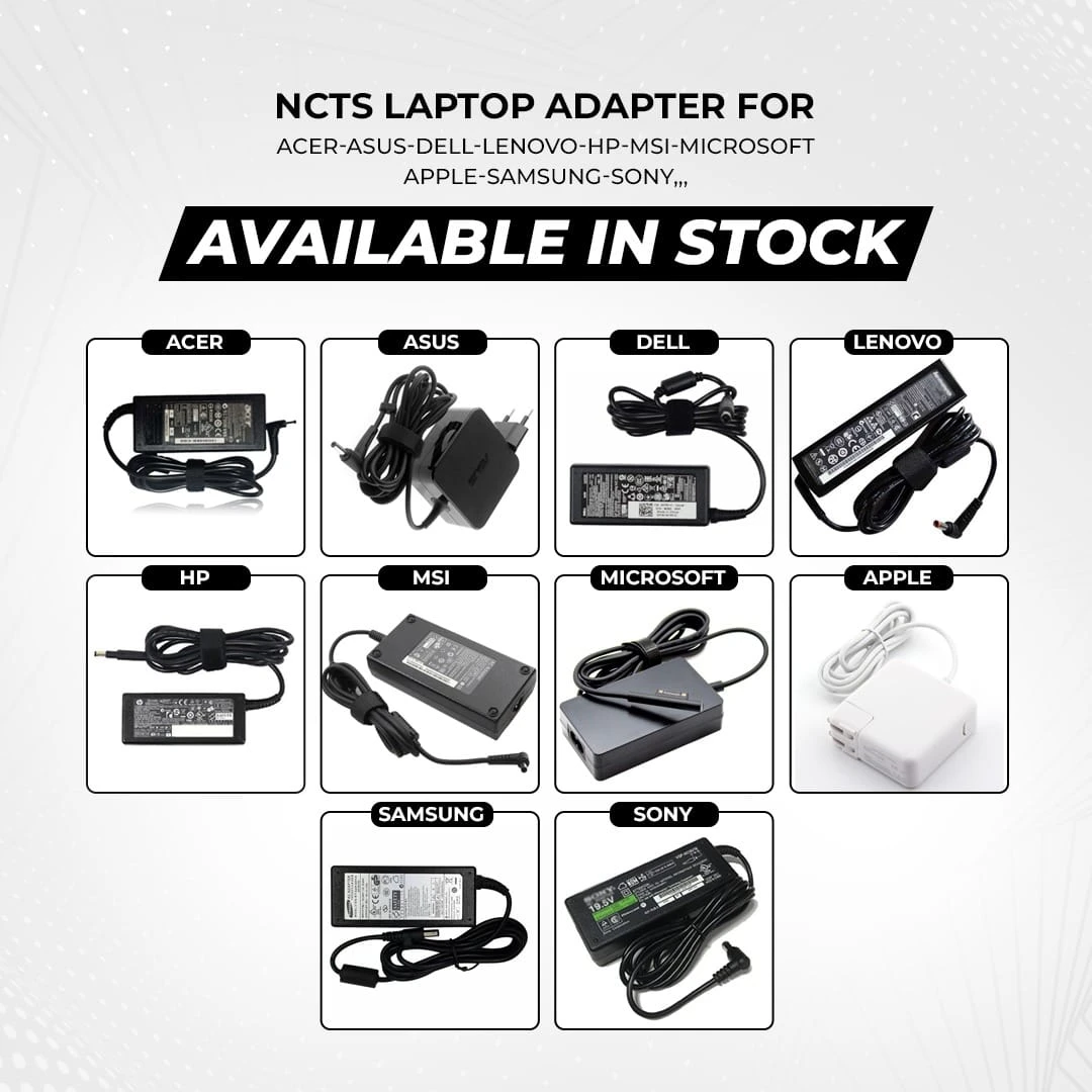LAPTOPS ADAPTER FOR ACER-HP-LENOVO-ASUS-MSI-MICROSOFT-APPLE-SAMSUNG-SONY