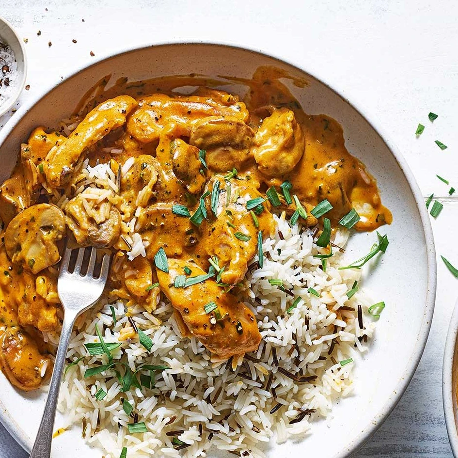 Chicken Stroganoff & Rice