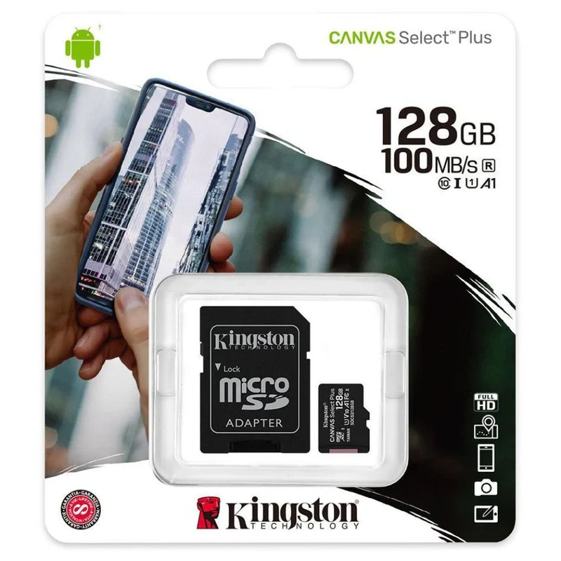 KINGSTON MEMORY CARD 128 GB - Black