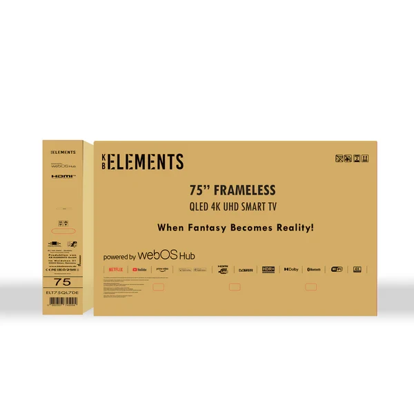 KB ELEMENTS 75" ELT75QL7DE QLED LED TV UHD 4K SMART FRAMELESS - WebOS - 7