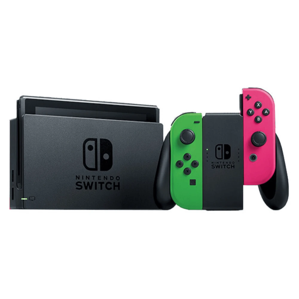 Nintendo Switch V1 - Neon Pink/Green JoyCon (Used) - 2