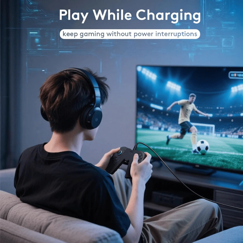 Magnetic JoyCon Charger Grip V-Shaped Black - Nintendo Switch 2 - 3