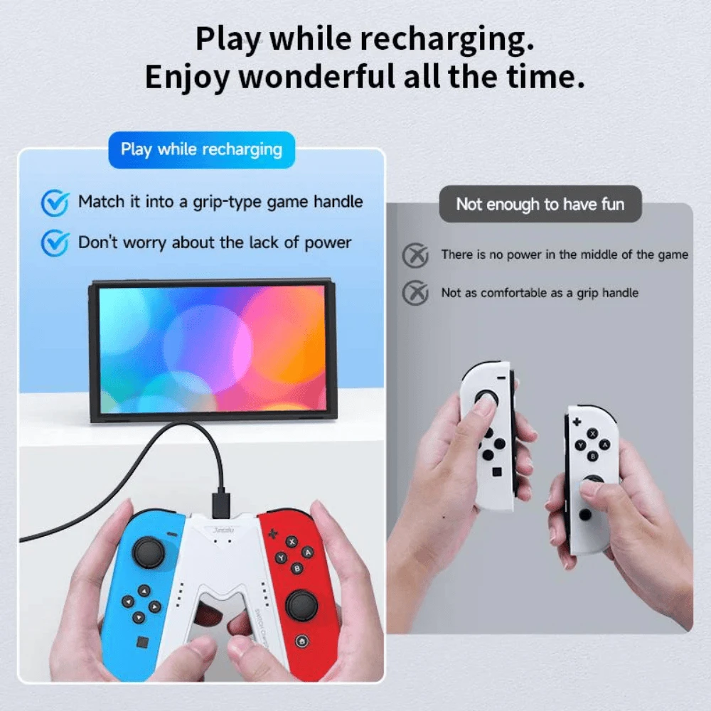 JoyCon Charging Grip V-Shaped Black - Nintendo Switch - 2