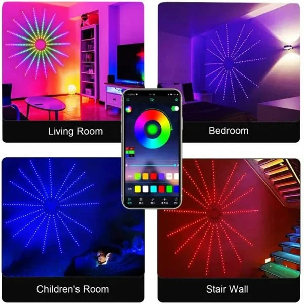 LED Fire Work Strip Lights App And Remote Control - 8
