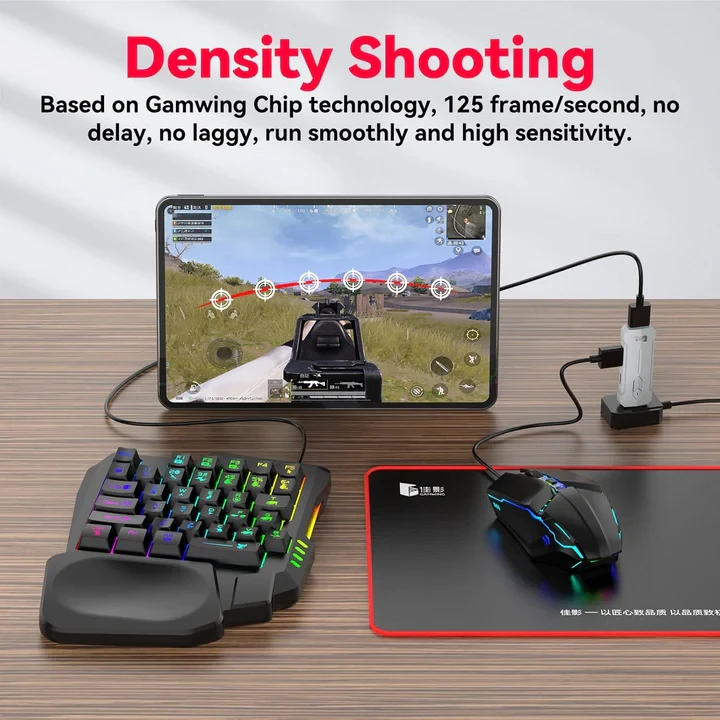 OEM 4-IN-1 Mobile Gaming Combo: Keyboard, Mouse, Converter, Stand - 3
