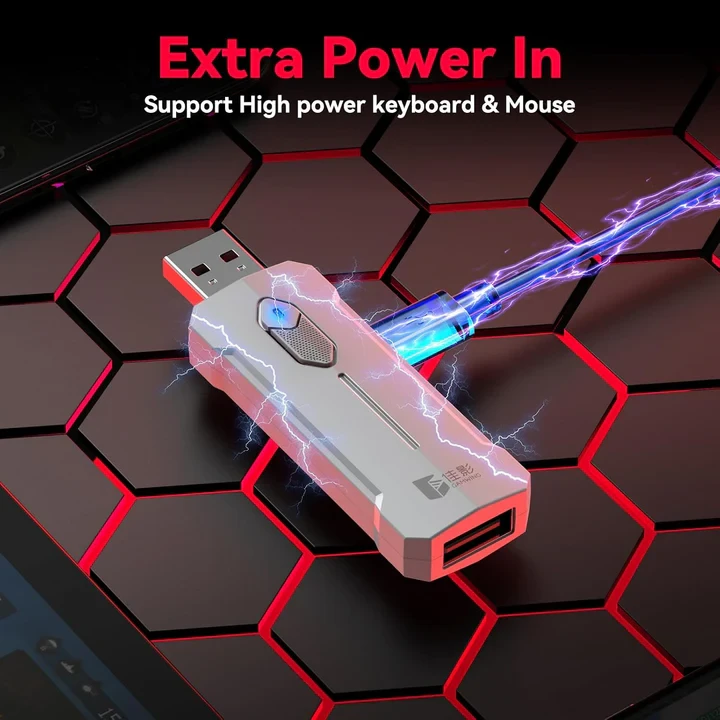 OEM 4-IN-1 Mobile Gaming Combo: Keyboard, Mouse, Converter, Stand - 2