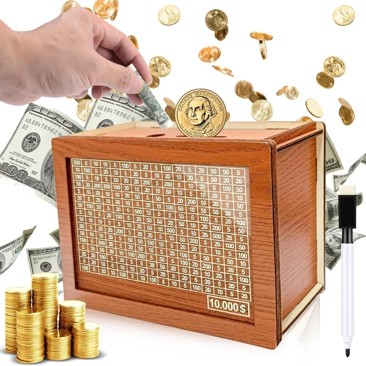 Wood Money Saving Box