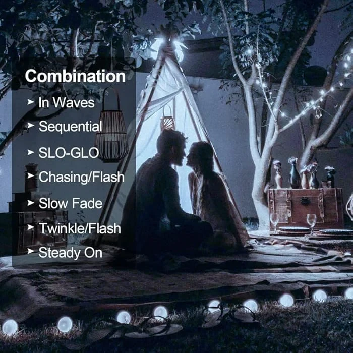 String Lights, 1 Pack Outdoor String Light 50 LED Waterproof Christmas - 2