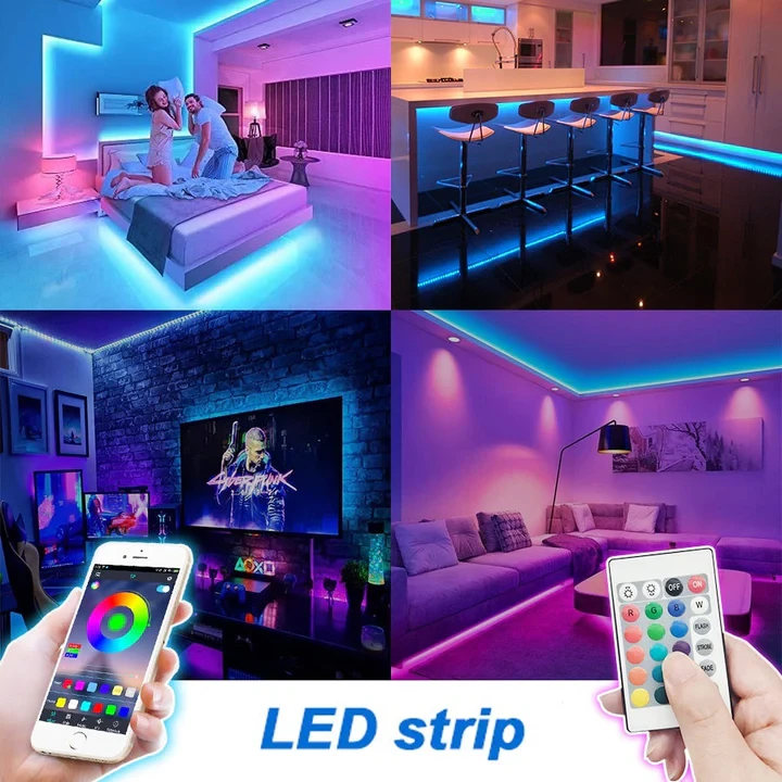 RGB Led Light 5 Meter Waterproof Phone App Bluetooth + Remote Controller - 4