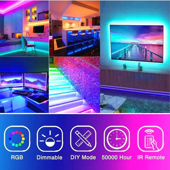 RGB Led Light 5 Meter Waterproof Phone App Bluetooth + Remote Controller - 3