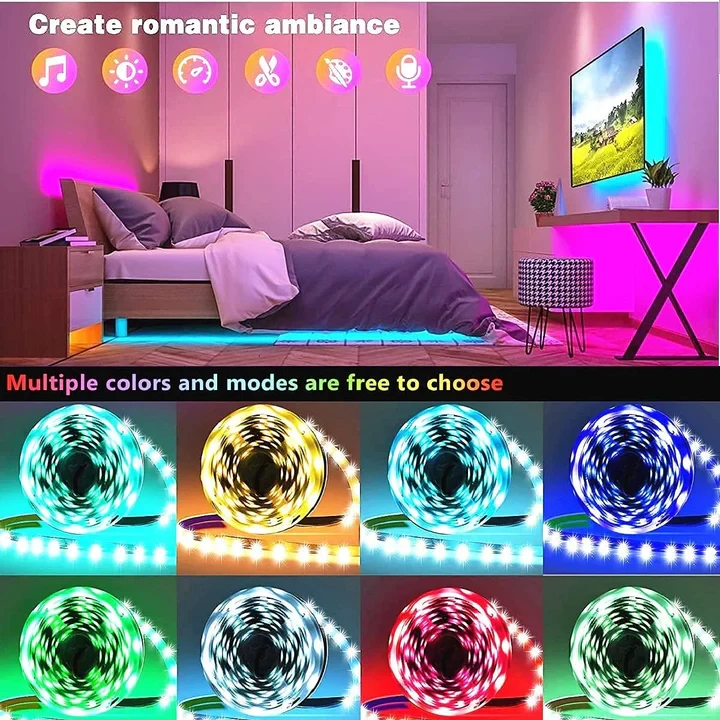 RGB Led Light 5 Meter Waterproof Phone App Bluetooth + Remote Controller - 6