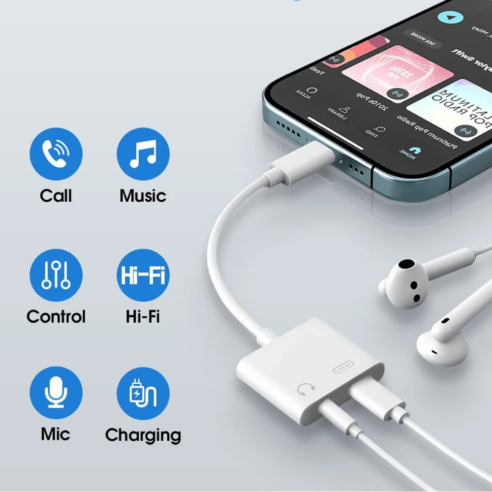 AUX Adapter For Headphone Jack Cable Dongle 2in1 Type C - 2