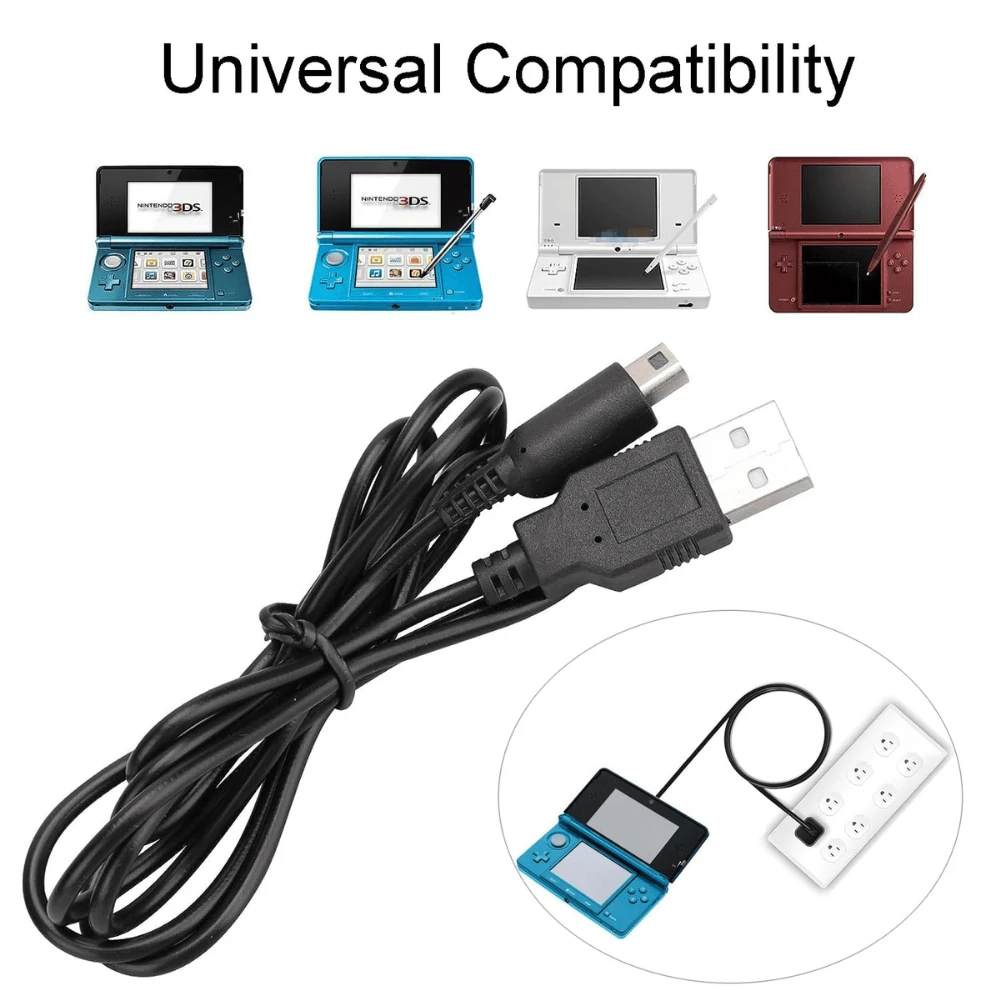 Usb Charging Cable For Nintendo 3ds / 3ds Xl / Ds / Dsi / 2ds / 2ds Xl - 2