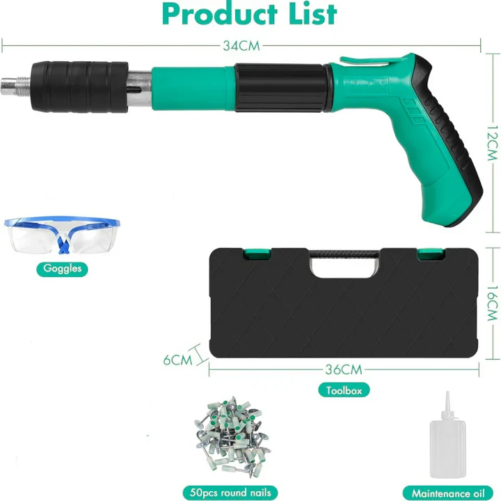 Nail Gun With Round Nail With Gloves Keys For Glasses Ear Plugs - 2
