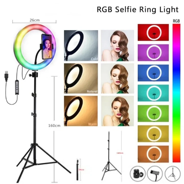 RGB Ring Light With 2.1 Meter Tripod - 4