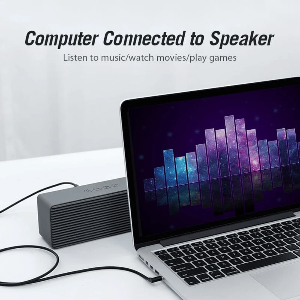 Vention 3.5mm Male To 90°Male AUX Audio Cable Grey Metal Type - 2m - 2