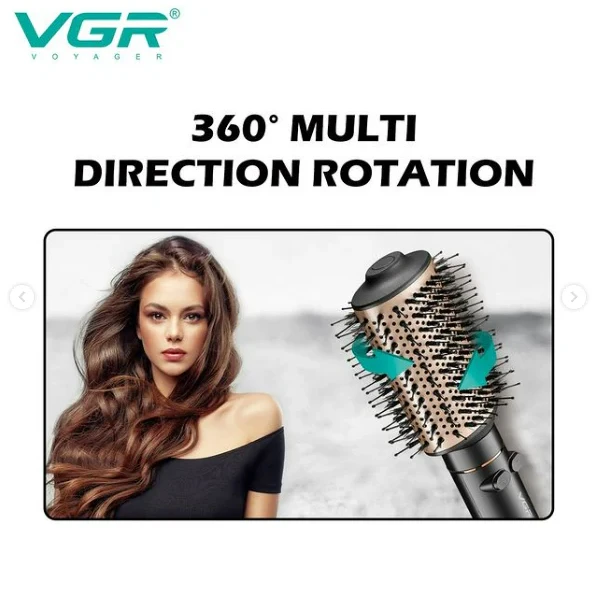 VGR Rotating Hot Air Brush Comb V494 - Black - 3
